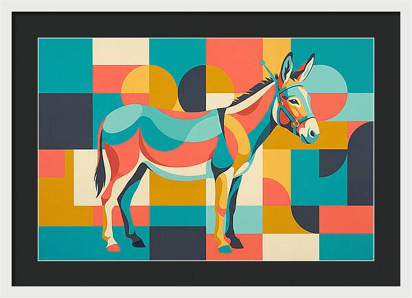 Donkey In Vibrant Geometry
