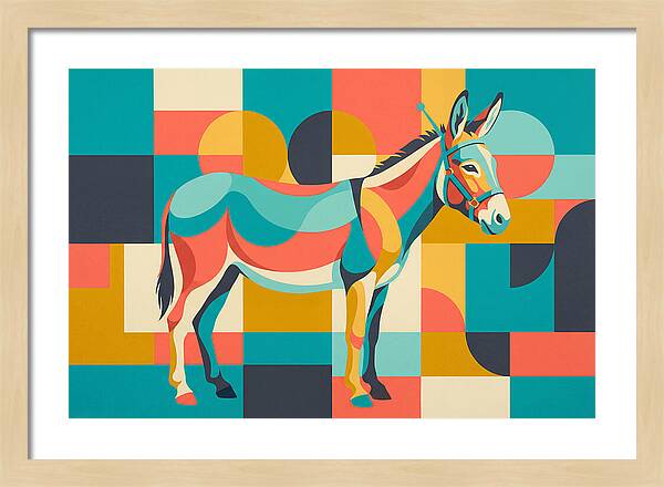 Donkey In Vibrant Geometry