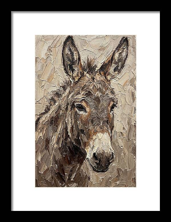 Donkey Portrait In Palette Knife Style