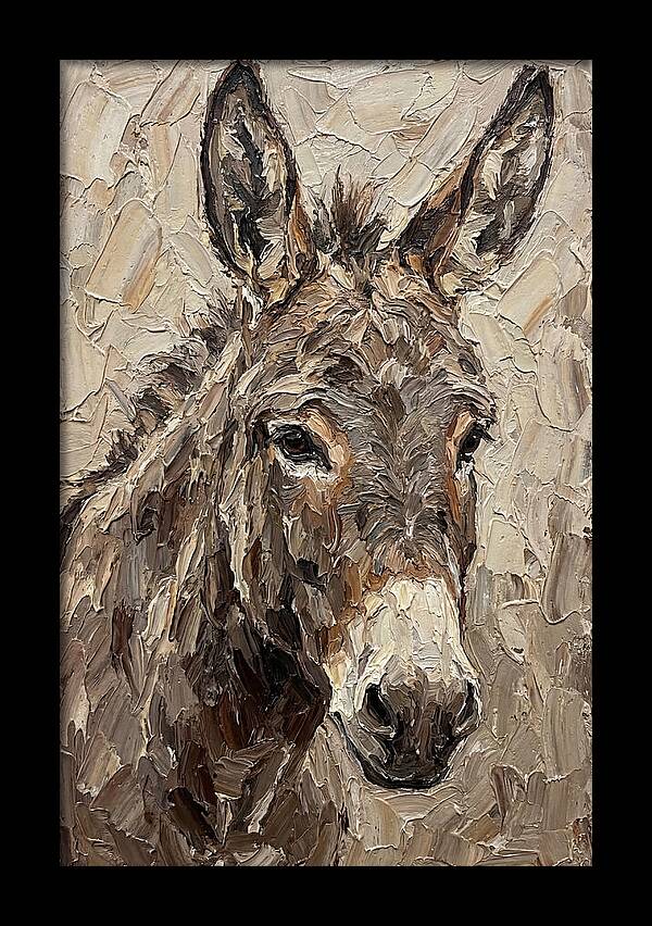 Donkey Portrait In Palette Knife Style