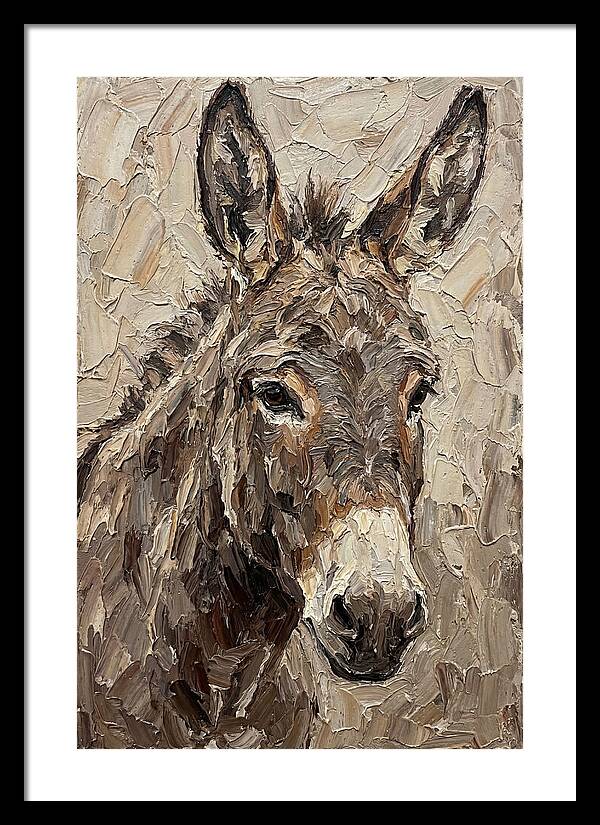 Donkey Portrait In Palette Knife Style