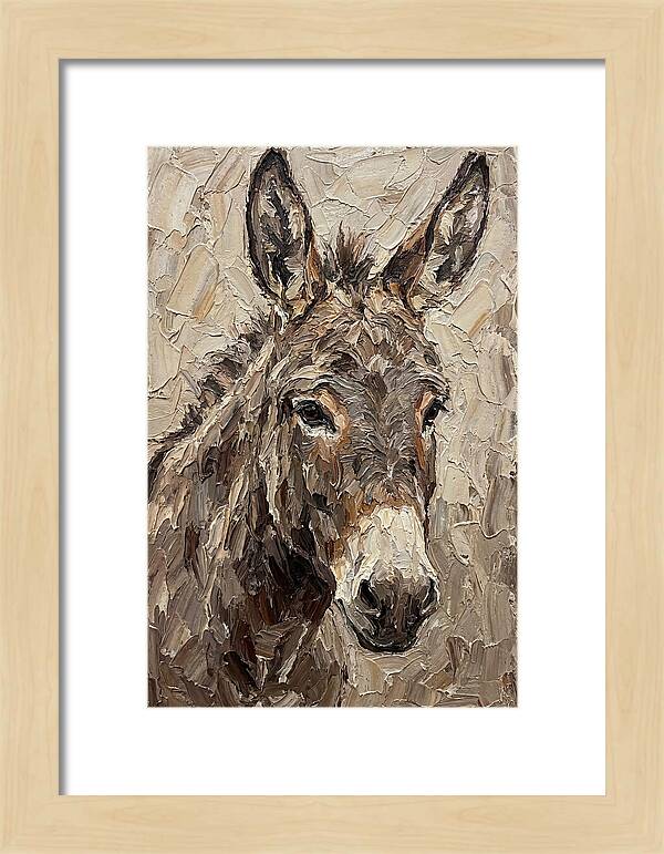 Donkey Portrait In Palette Knife Style