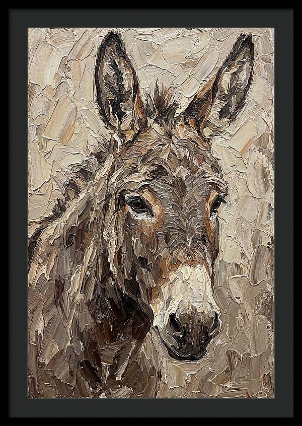 Donkey Portrait In Palette Knife Style