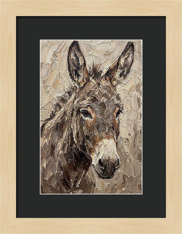 Donkey Portrait In Palette Knife Style