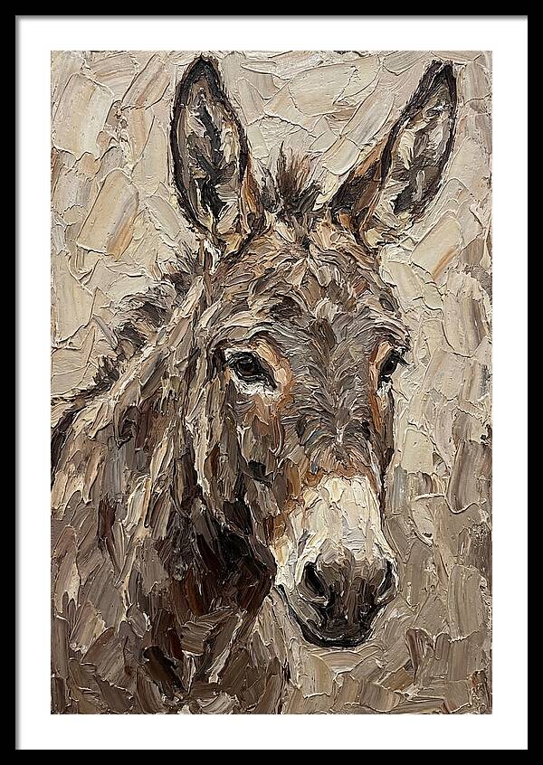 Donkey Portrait In Palette Knife Style