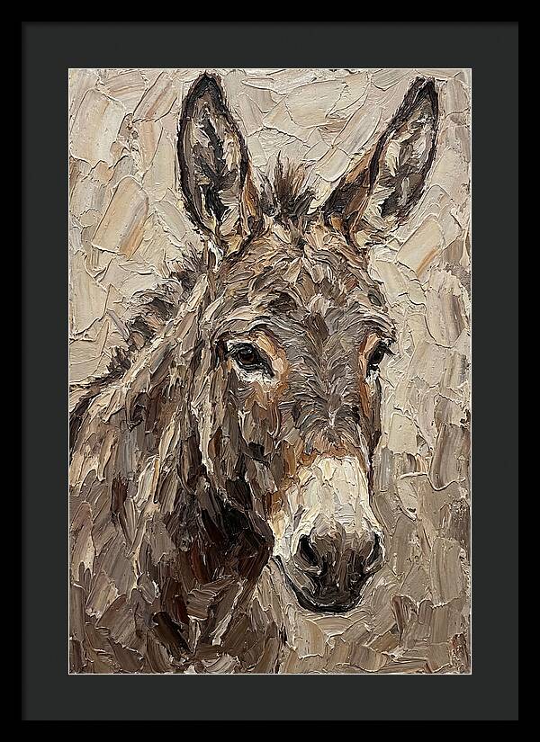 Donkey Portrait In Palette Knife Style