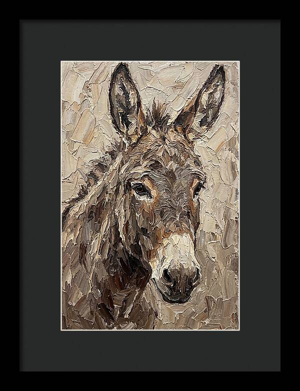 Donkey Portrait In Palette Knife Style