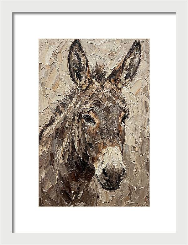 Donkey Portrait In Palette Knife Style