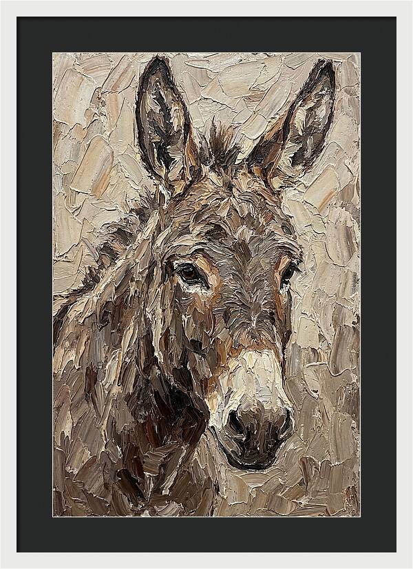 Donkey Portrait In Palette Knife Style