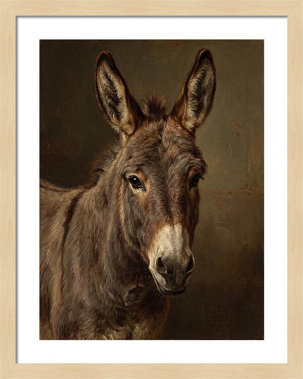 Donkey Portrait In Realism