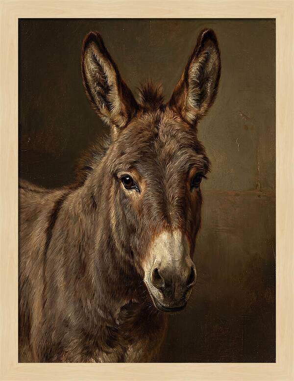 Donkey Portrait In Realism