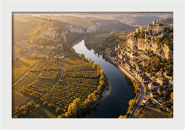 Dordogne River Valley At Golden Hour