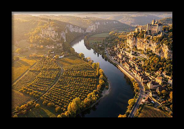 Dordogne River Valley At Golden Hour