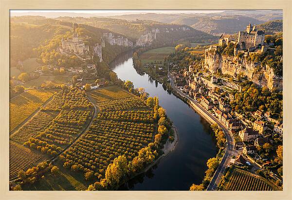 Dordogne River Valley At Golden Hour