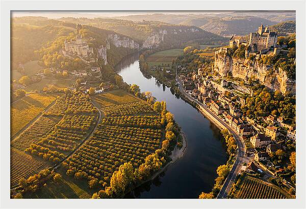 Dordogne River Valley At Golden Hour
