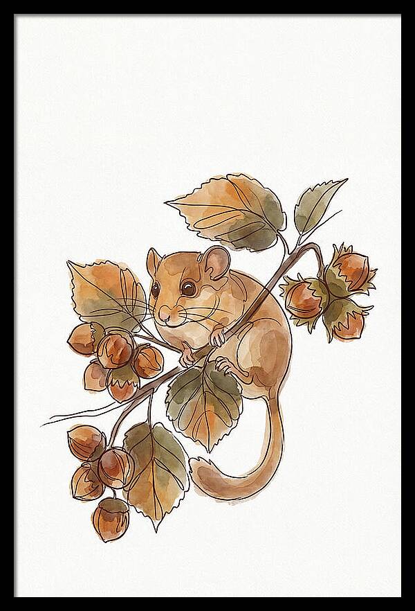 Dormouse Among Autumn Leaves