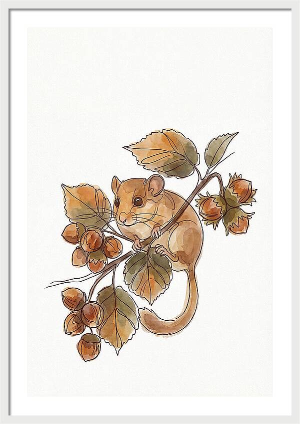 Dormouse Among Autumn Leaves