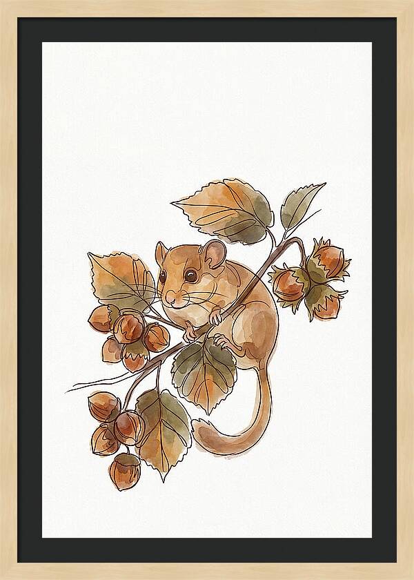 Dormouse Among Autumn Leaves