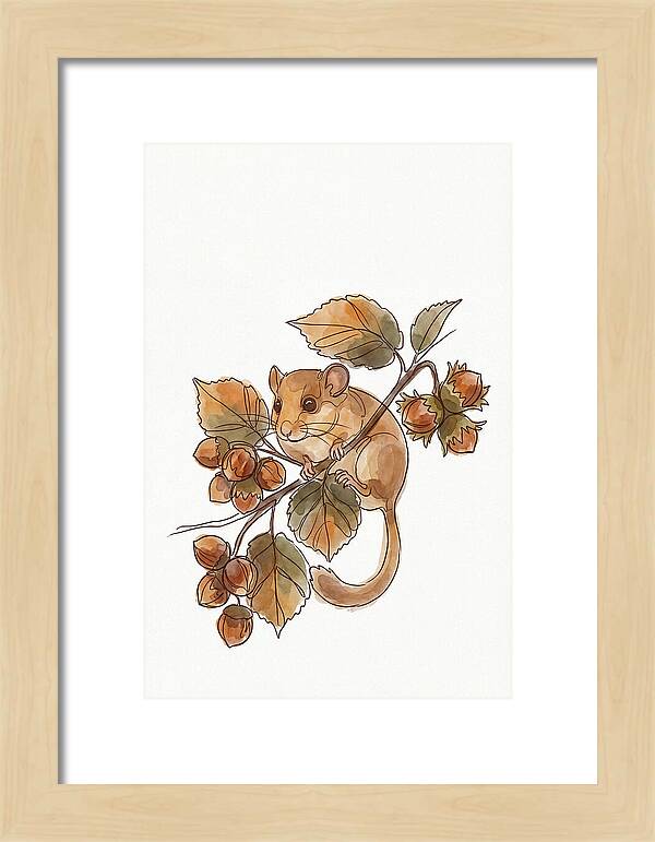 Dormouse Among Autumn Leaves
