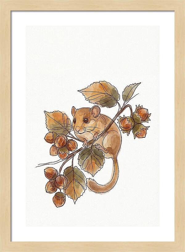Dormouse Among Autumn Leaves
