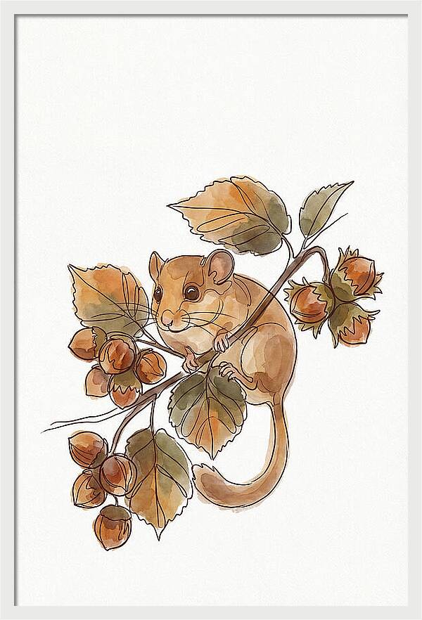Dormouse Among Autumn Leaves