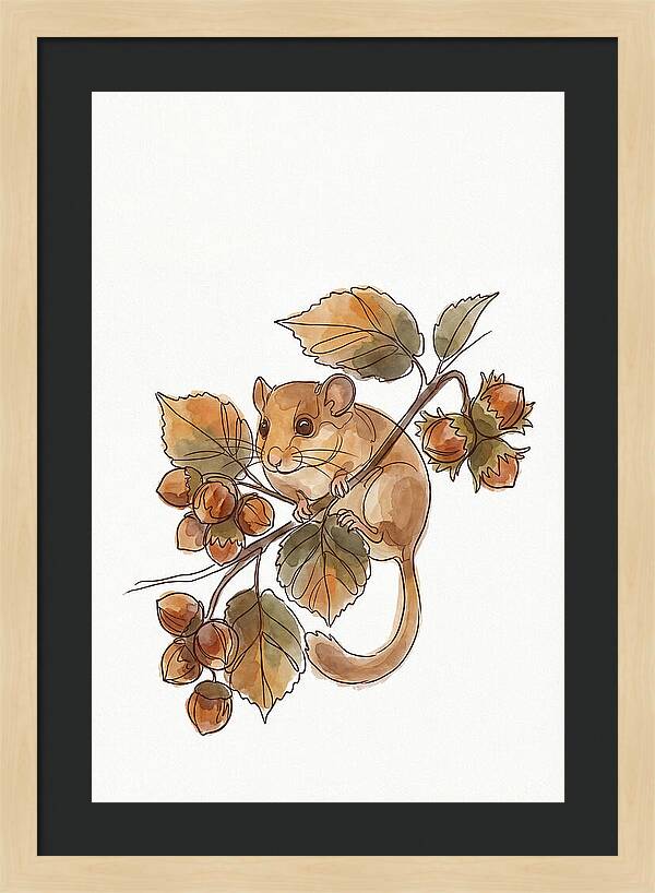 Dormouse Among Autumn Leaves