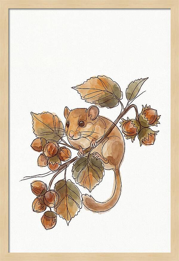 Dormouse Among Autumn Leaves