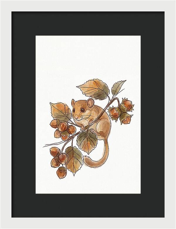 Dormouse Among Autumn Leaves