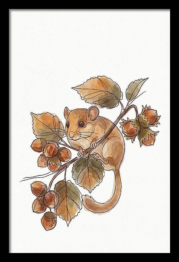 Dormouse Among Autumn Leaves