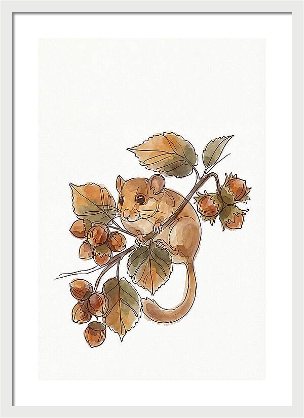 Dormouse Among Autumn Leaves