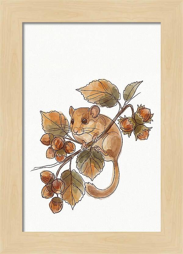 Dormouse Among Autumn Leaves
