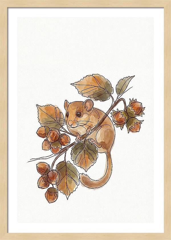 Dormouse Among Autumn Leaves