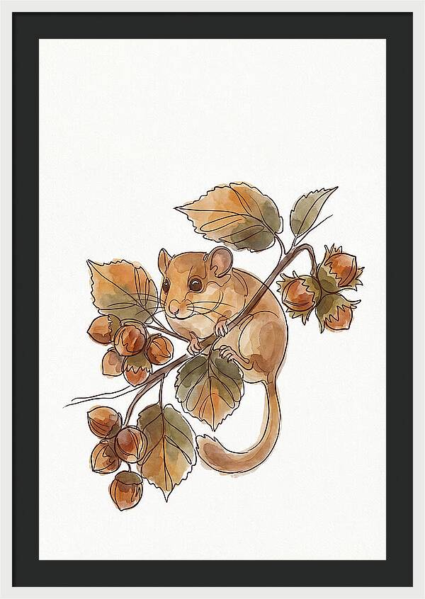 Dormouse Among Autumn Leaves