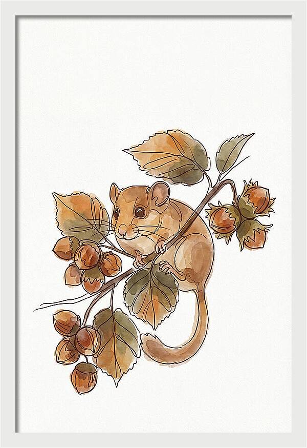 Dormouse Among Autumn Leaves