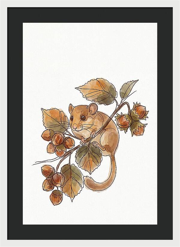 Dormouse Among Autumn Leaves