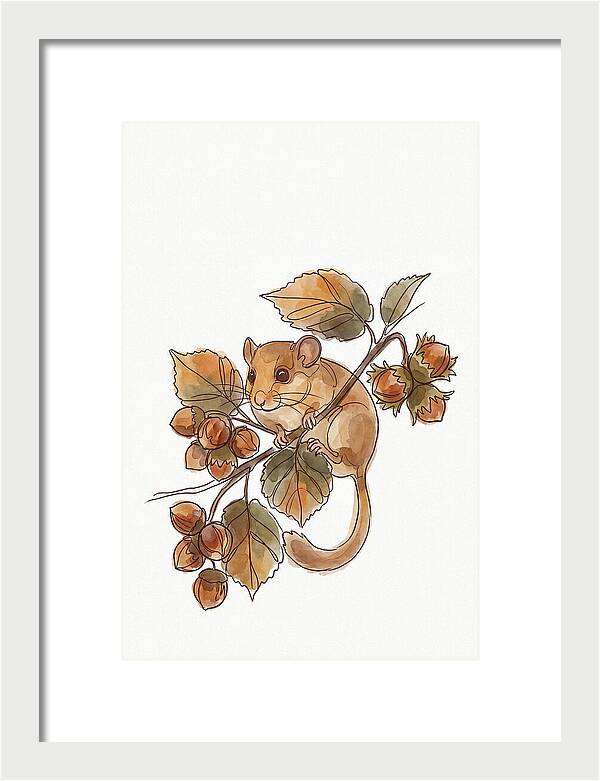 Dormouse Among Autumn Leaves