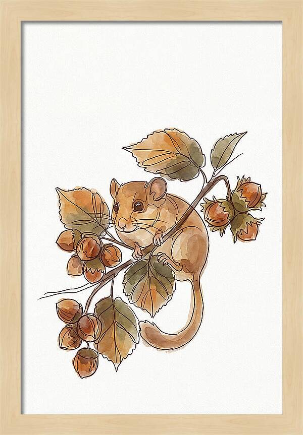 Dormouse Among Autumn Leaves