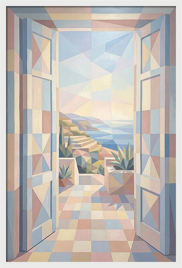 Double Doors Opening To Mediterranean