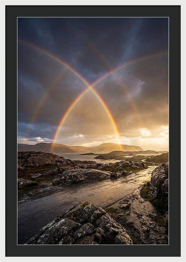 Double Rainbow Over Serene Landscape