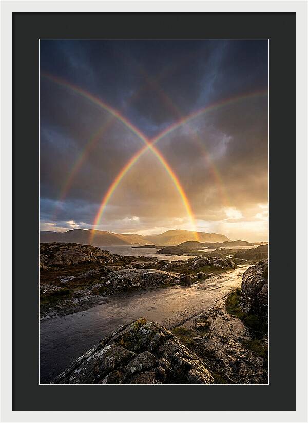 Double Rainbow Over Serene Landscape
