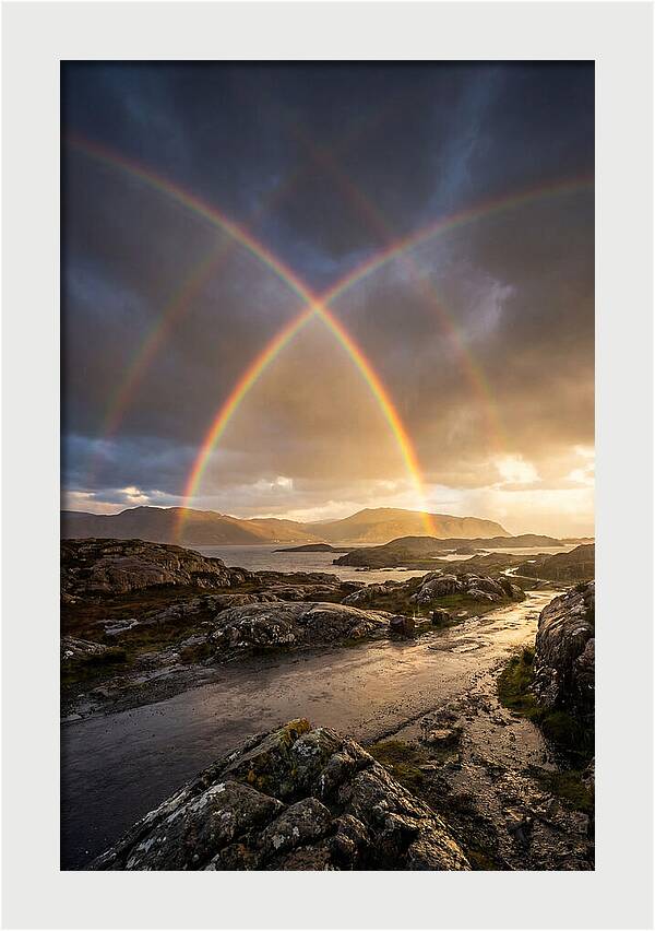 Double Rainbow Over Serene Landscape
