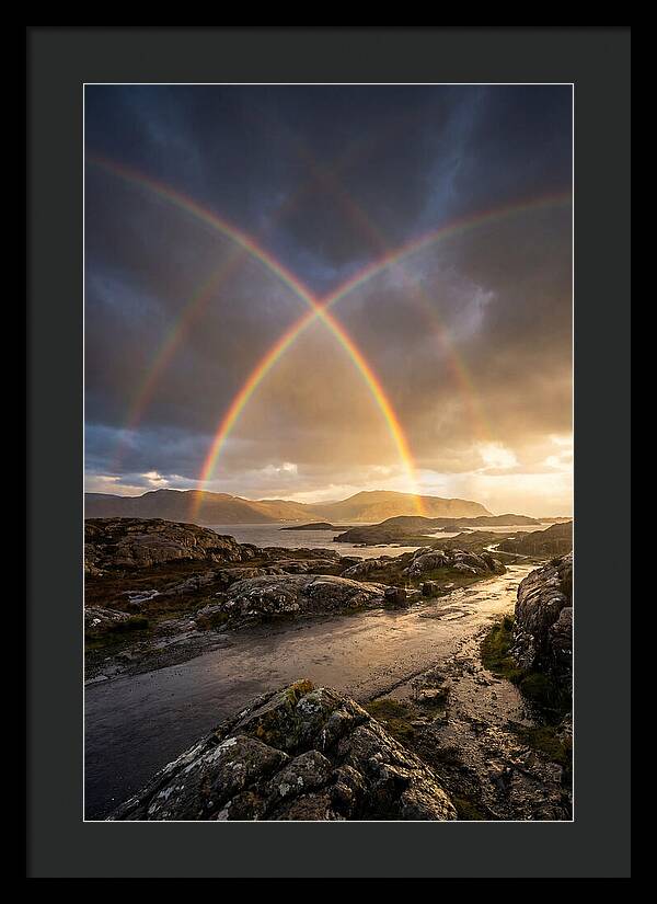 Double Rainbow Over Serene Landscape