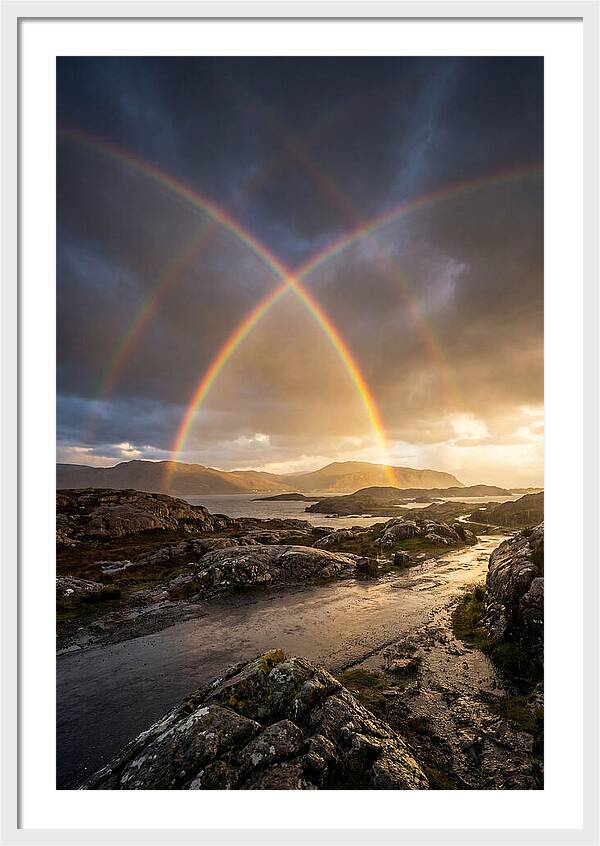Double Rainbow Over Serene Landscape