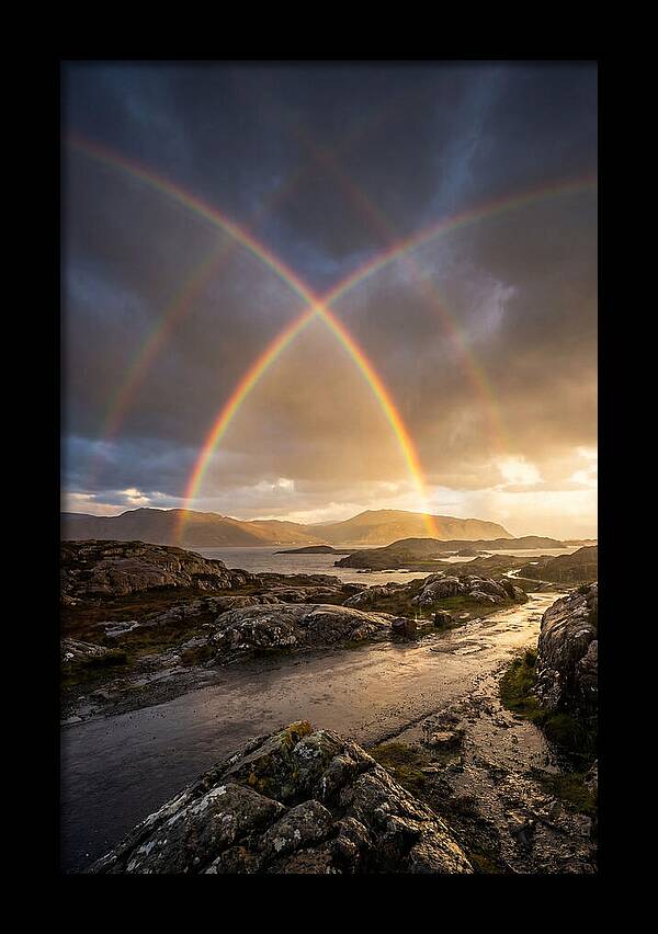 Double Rainbow Over Serene Landscape
