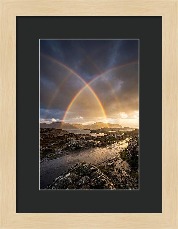 Double Rainbow Over Serene Landscape