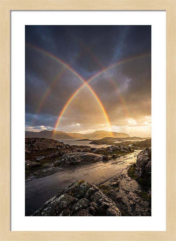 Double Rainbow Over Serene Landscape
