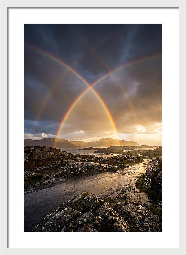 Double Rainbow Over Serene Landscape