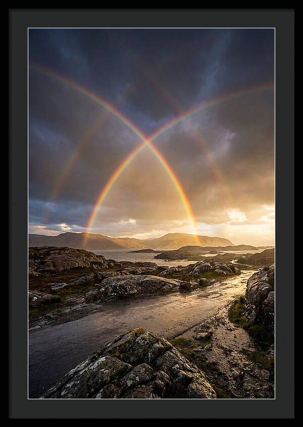 Double Rainbow Over Serene Landscape