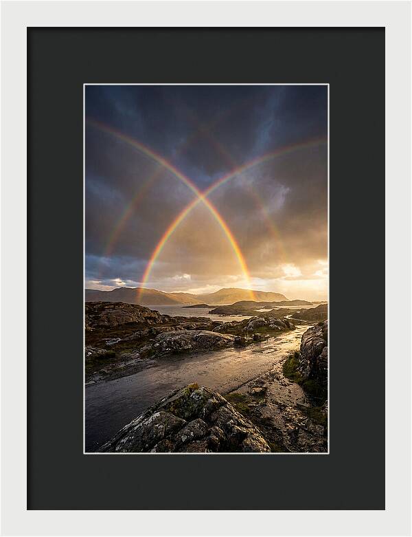 Double Rainbow Over Serene Landscape