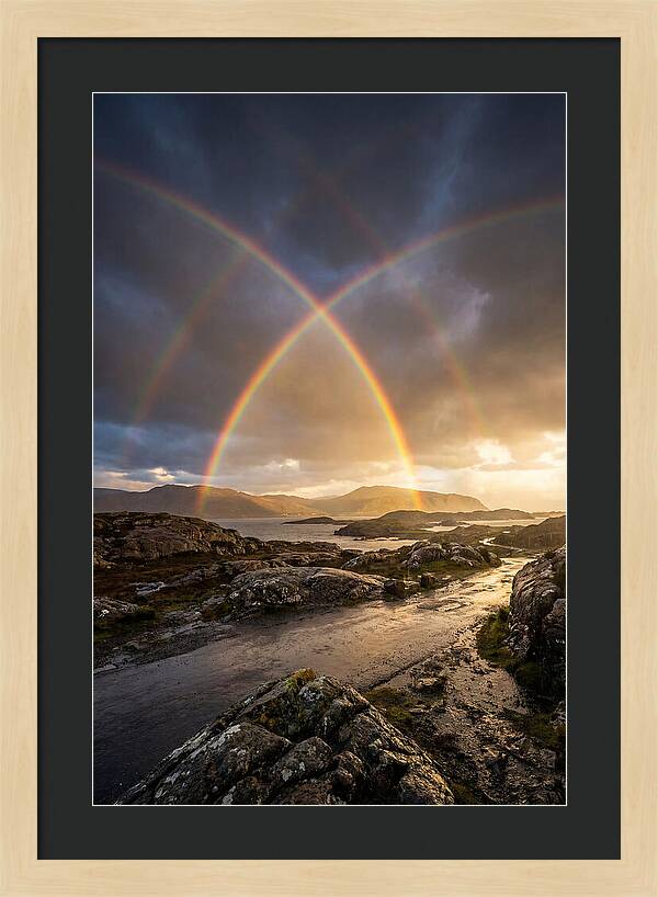 Double Rainbow Over Serene Landscape